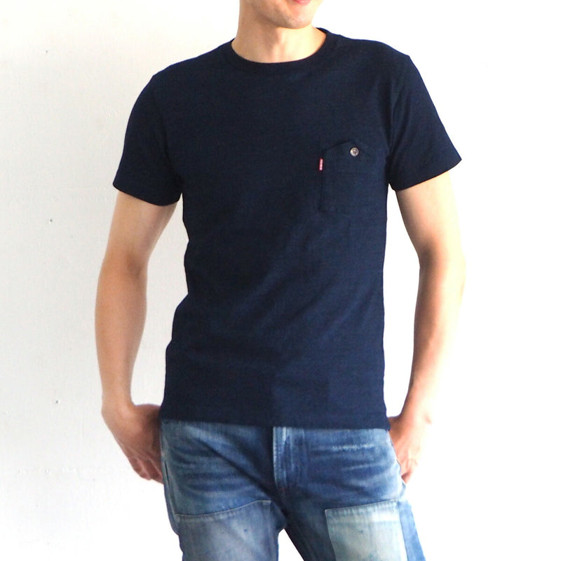 graphzero Indigo Rope Dyed Mountain Pocket Crew Neck T-shirt Men's [GZ-IDTC-0104-MENS] 
