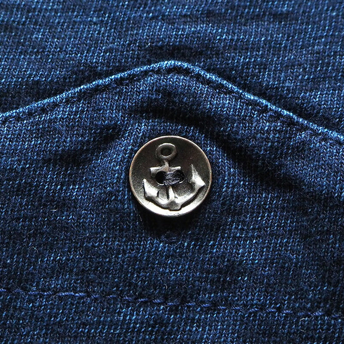 graphzero Indigo Rope Dyed Mountain Pocket Henley Neck T-shirt Short Sleeve Ladies [GZ-IDTH-0103-LADIES] 
