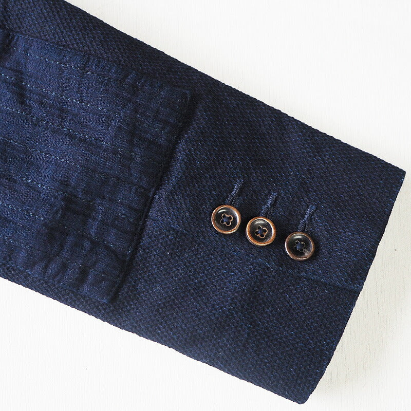 graphzero(グラフゼロ) 斜子織り×刺子切り替え デニムテーラード