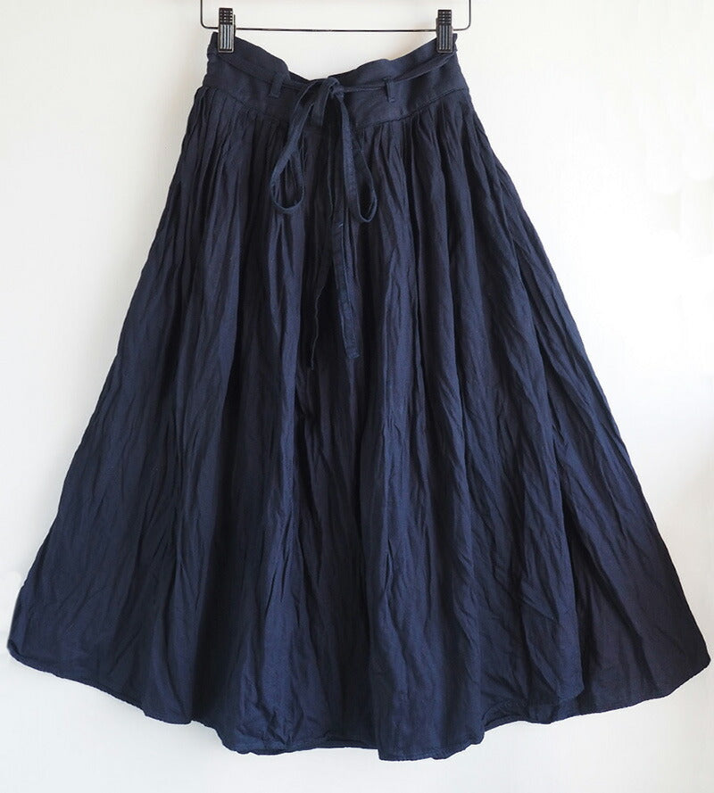 graphzero (graph zero) 5 ounces indigo rope dyeing Farmer's wrap skirt [GZ-LA-FMST-0106]
