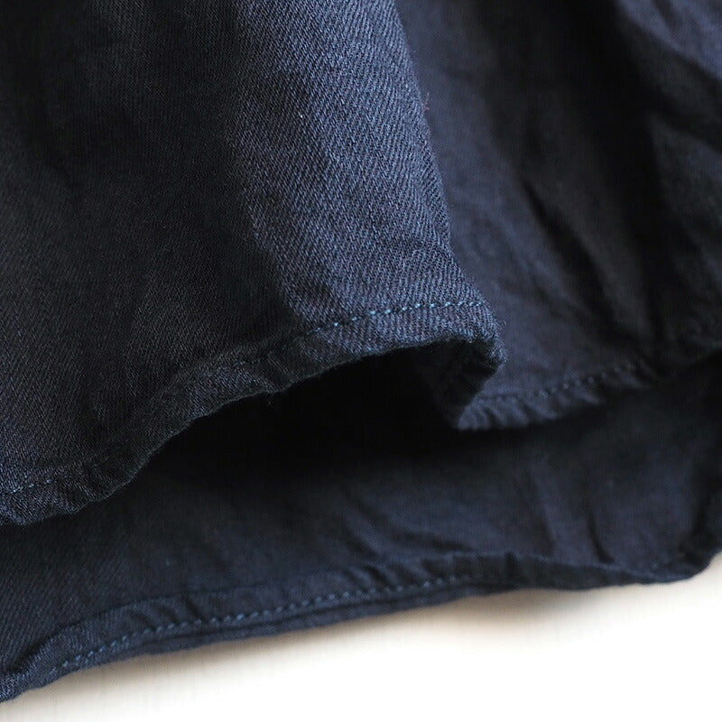 graphzero (graph zero) 5 ounces indigo rope dyeing Farmer's wrap skirt [GZ-LA-FMST-0106]
