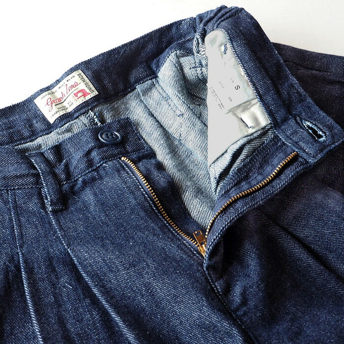 graphzero（グラフゼロ） 8.5オンス 左綾デニム インディゴガウチョパンツ [GZ-LA-GPT-2909]