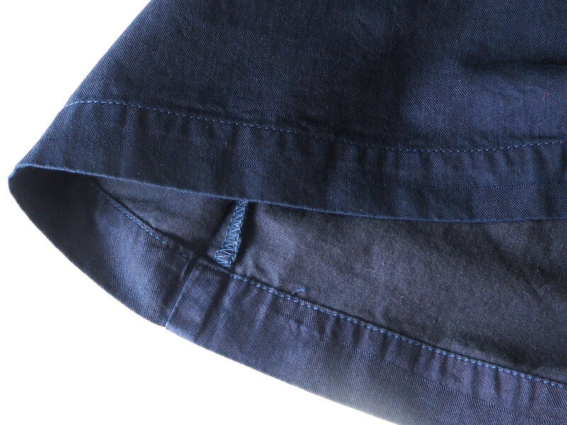 graphzero（グラフゼロ） 5オンス ブロックデニム ガウチョパンツ インディゴ×ブラック [GZ-LA-GPT-BBK]