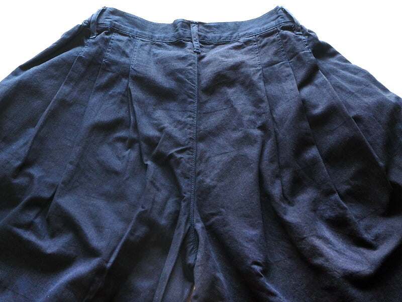 graphzero（グラフゼロ） 5オンス ブロックデニム ガウチョパンツ インディゴ×ブラック [GZ-LA-GPT-BBK]