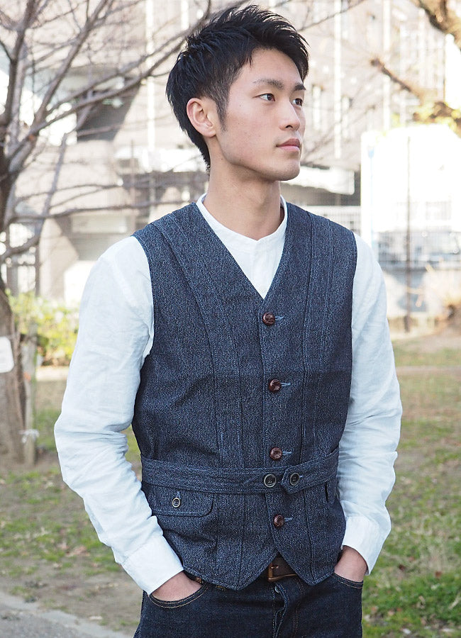 graphzero(グラフゼロ) ノーフォーク ベスト インディゴ メンズ レディース 男女兼用 [GZ-NFVT-0210]