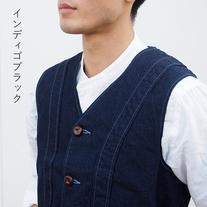 graphzero(グラフゼロ) ノーフォーク ベスト インディゴ メンズ レディース 男女兼用 [GZ-NFVT-0210]