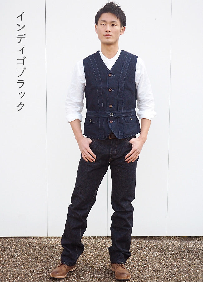 graphzero(グラフゼロ) ノーフォーク ベスト インディゴ メンズ レディース 男女兼用 [GZ-NFVT-0210]