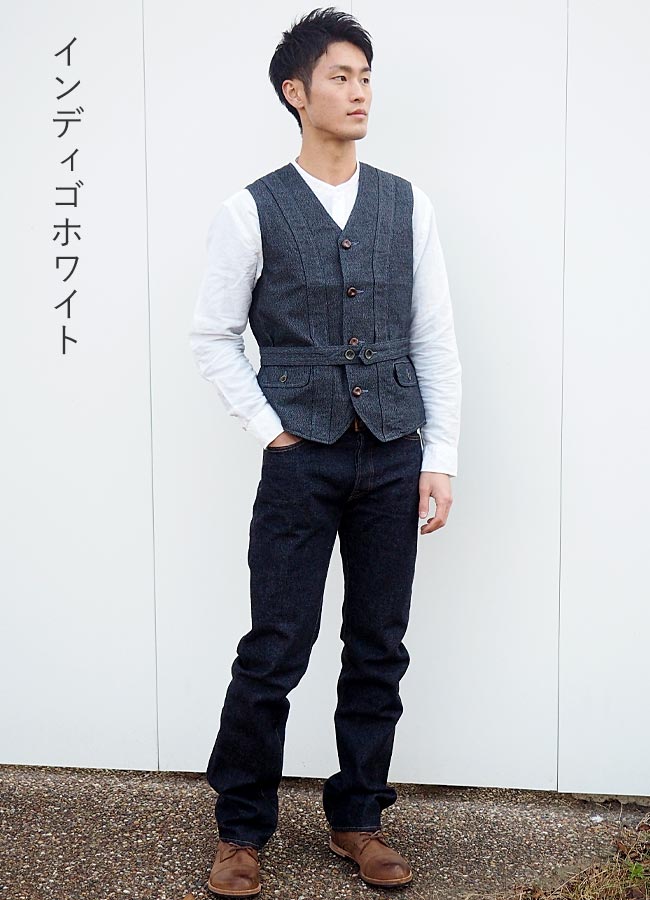 graphzero(グラフゼロ) ノーフォーク ベスト インディゴ メンズ レディース 男女兼用 [GZ-NFVT-0210]