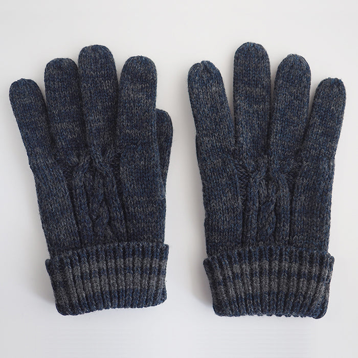 graphzero (graph zero) Knit Gloves Gloves Indigo x Gray Cotton Wool Men's Women's Unisex [GZ-NGID-0110] Gloves Okayama Kurashiki Kojima Jeans Denim Brand 