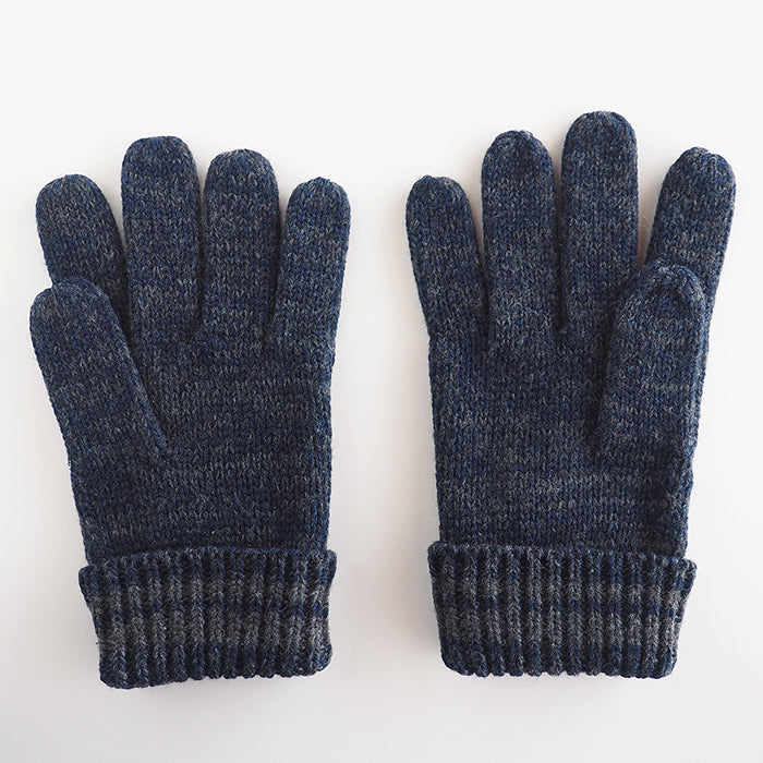 graphzero (graph zero) Knit Gloves Gloves Indigo x Gray Cotton Wool Men's Women's Unisex [GZ-NGID-0110] Gloves Okayama Kurashiki Kojima Jeans Denim Brand 