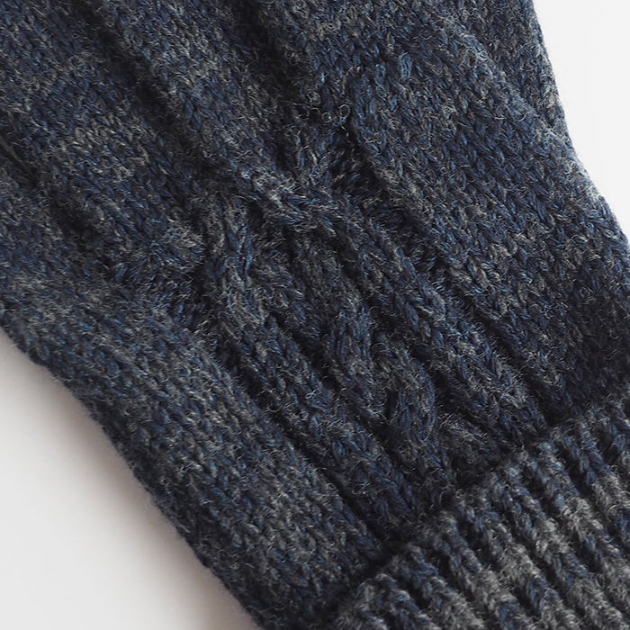 graphzero (graph zero) Knit Gloves Gloves Indigo x Gray Cotton Wool Men's Women's Unisex [GZ-NGID-0110] Gloves Okayama Kurashiki Kojima Jeans Denim Brand 