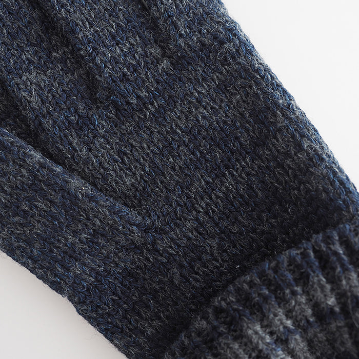 graphzero (graph zero) Knit Gloves Gloves Indigo x Gray Cotton Wool Men's Women's Unisex [GZ-NGID-0110] Gloves Okayama Kurashiki Kojima Jeans Denim Brand 