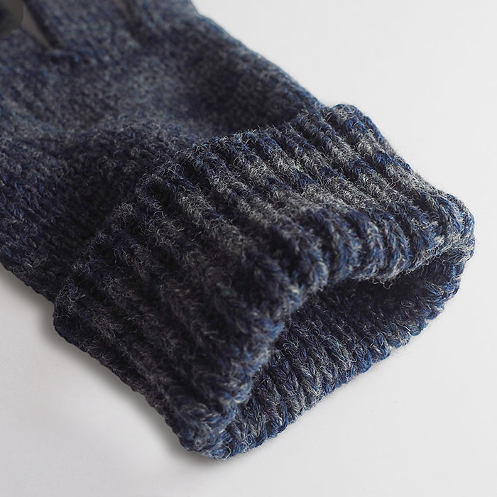 graphzero (graph zero) Knit Gloves Gloves Indigo x Gray Cotton Wool Men's Women's Unisex [GZ-NGID-0110] Gloves Okayama Kurashiki Kojima Jeans Denim Brand 