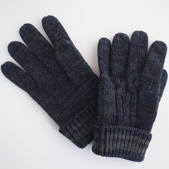 graphzero (graph zero) Knit Gloves Gloves Indigo x Gray Cotton Wool Men's Women's Unisex [GZ-NGID-0110] Gloves Okayama Kurashiki Kojima Jeans Denim Brand 