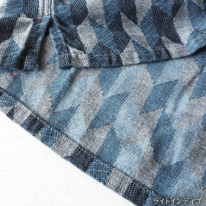 【2色】graphzero（グラフゼロ） オープンカラーシャツ 矢羽根×インディゴ 半袖 メンズ [GZ-OPCYHS-0204-MENS]