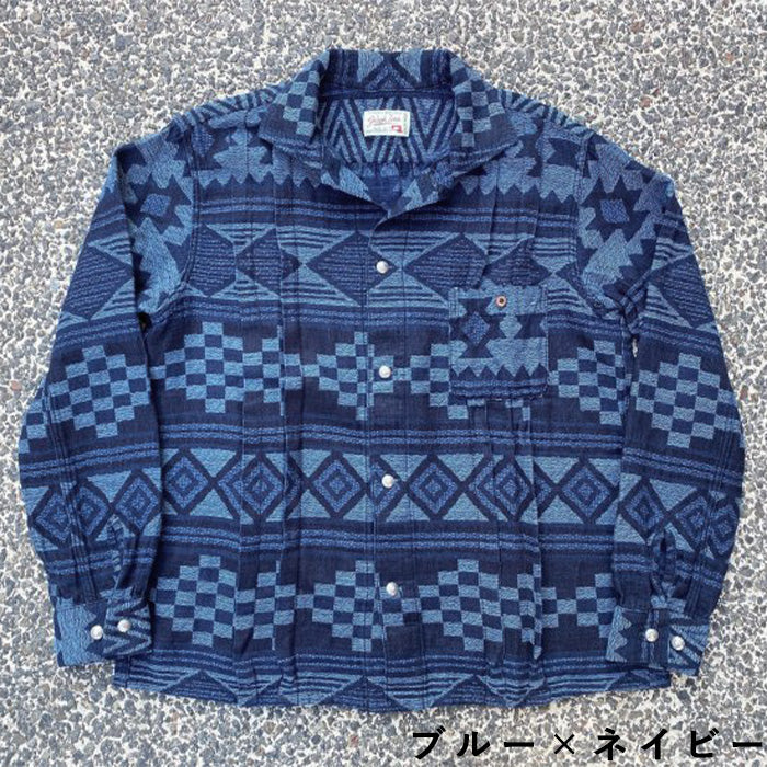 【3色】graphzero (グラフゼロ) プリーツ 長袖シャツ ネイティブ柄 メンズ レディース 男女兼用 [GZ-PLSHL-0411]