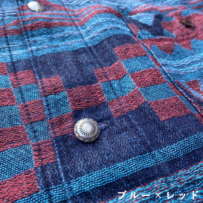 【3色】graphzero (グラフゼロ) プリーツ 長袖シャツ ネイティブ柄 メンズ レディース 男女兼用 [GZ-PLSHL-0411]