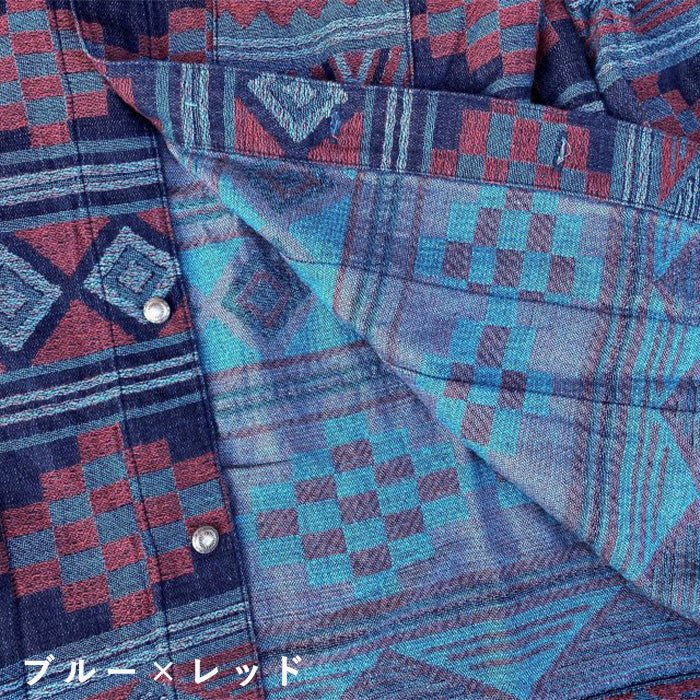 【3色】graphzero (グラフゼロ) プリーツ 長袖シャツ ネイティブ柄 メンズ レディース 男女兼用 [GZ-PLSHL-0411]