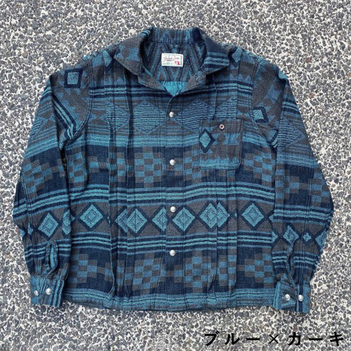 【3色】graphzero (グラフゼロ) プリーツ 長袖シャツ ネイティブ柄 メンズ レディース 男女兼用 [GZ-PLSHL-0411]