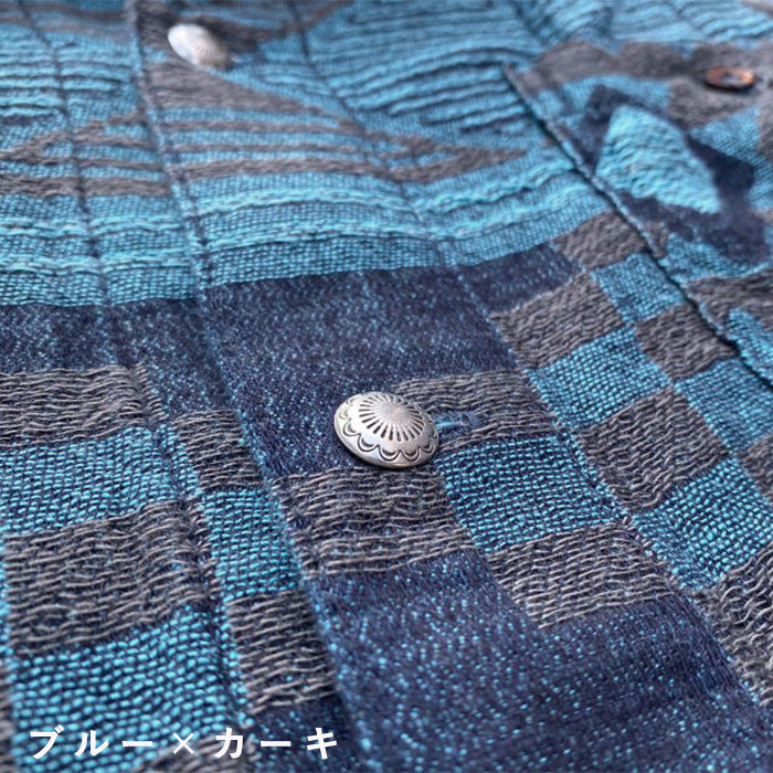 【3色】graphzero (グラフゼロ) プリーツ 長袖シャツ ネイティブ柄 メンズ レディース 男女兼用 [GZ-PLSHL-0411]