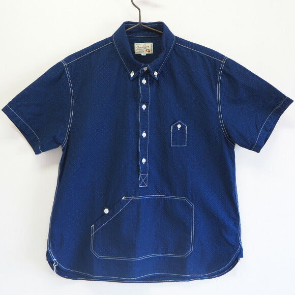 graphzero Travelers Pullover Shirt Short Sleeve Jacquard Indigo Men's [GZ-PO-SS-3004-JID-MENS] 