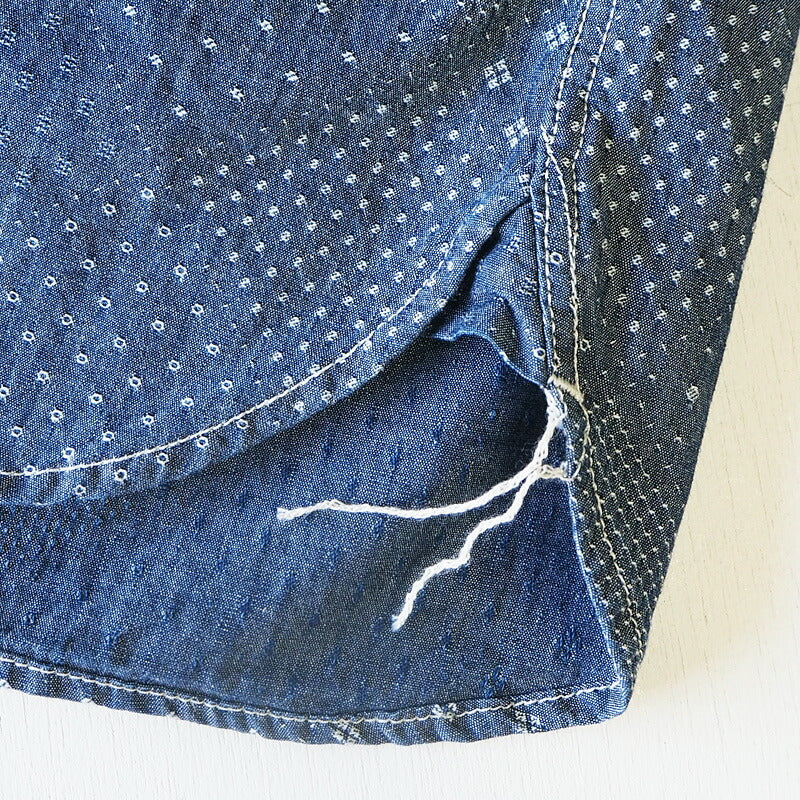 graphzero（グラフゼロ） トラベラーズプルオーバー ボタンダウンシャツ ジャガード インディゴ×ホワイト 半袖 メンズ [GZ-PO-SS-3104-JWH-MENS]