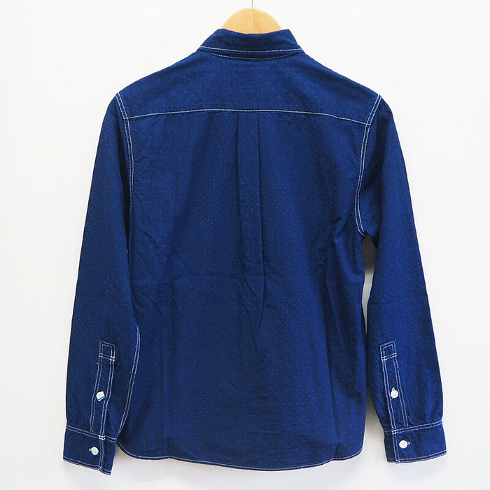 graphzero Travelers Pullover Button Down 襯衫 Jacquard Indigo Long Sleeve 女士 [GZ-POLS-3009-JID-LADIES] 