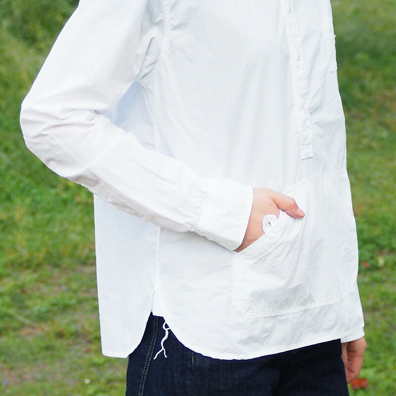 graphzero Travelers Pullover Button Down Shirt Typewriter Cross Long Sleeve Ladies [GZ-POLS-3009-WH-LADIES] 