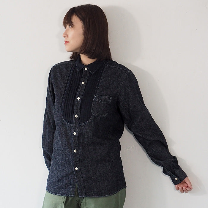 【3柄】 graphzero (グラフゼロ) プリ―テッド ドレスシャツ 長袖 メンズ レディース 男女兼用 [GZ-PTDL-0208]