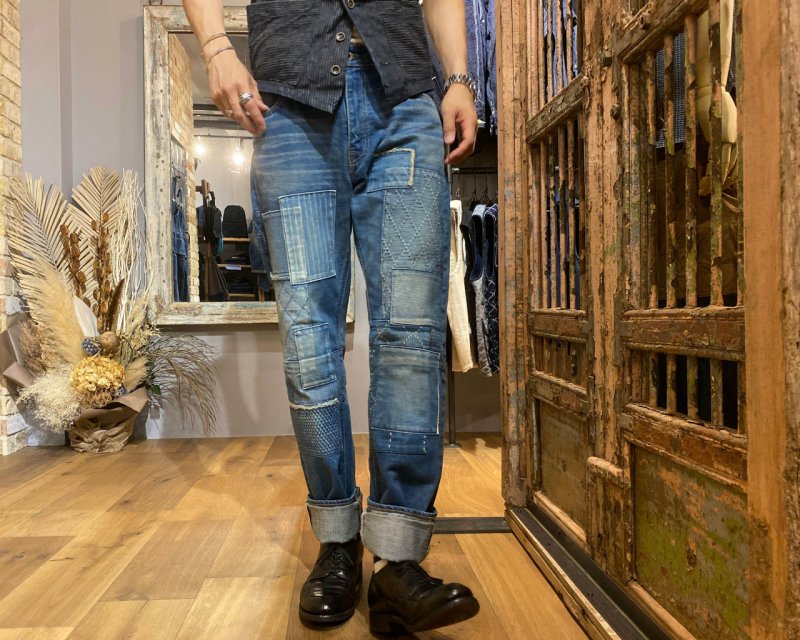 graphzero (graph zero) remake jeans patchwork 15 ounces cell bitch denim sashiko weave pique denim men's used processing [GZ-PWD5P] Okayama Kurashiki Kojima jeans denim brand