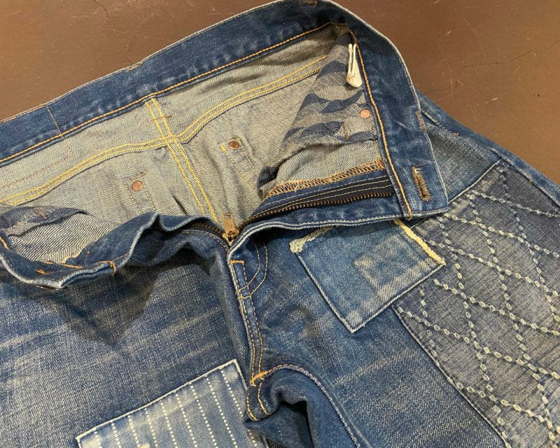graphzero (graph zero) remake jeans patchwork 15 ounces cell bitch denim sashiko weave pique denim men's used processing [GZ-PWD5P] Okayama Kurashiki Kojima jeans denim brand