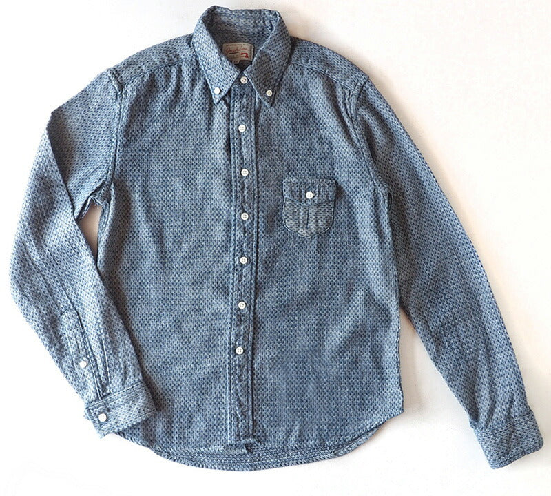 graphzero Standard Button Down Shirt Selvage Jacquard Fabric White Long Sleeve Ladies [GZ-SDBDL-0202-LADIES] 