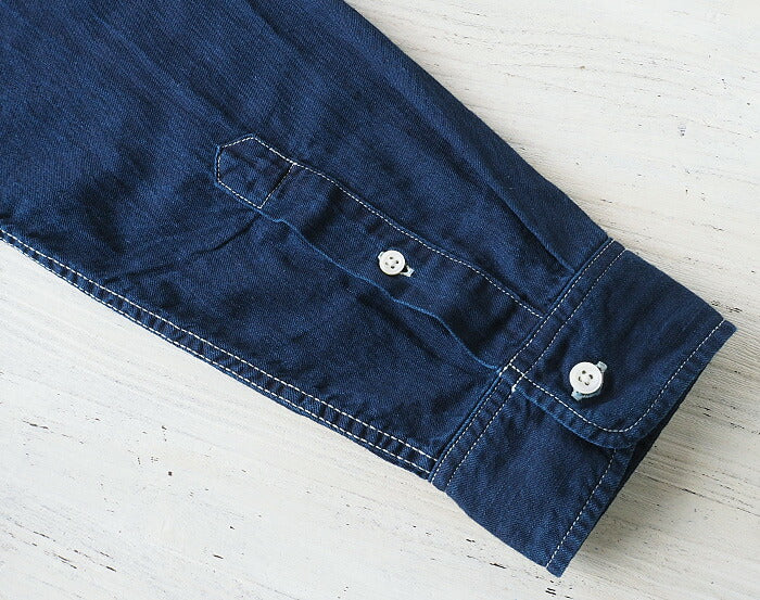 graphzero（グラフゼロ）スタンダード ボタンダウンシャツ 長袖 ジンバブエコットン インディゴ メンズ[GZ-SDBDL-ID-MENS]