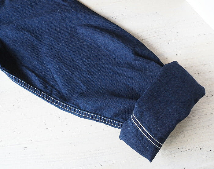 graphzero（グラフゼロ）スタンダード ボタンダウンシャツ 長袖 ジンバブエコットン インディゴ メンズ[GZ-SDBDL-ID-MENS]