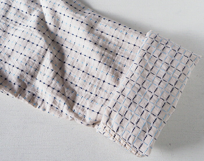 graphzero (graph zero) standard button-down shirt long sleeves white sashiko plaid men's women's [GZ-SDBDL-WHEM-MENS] 