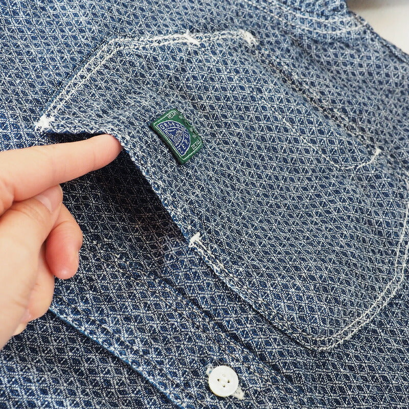 graphzero Shawl Collar Shirt Long Sleeve White Selvage Jacquard Fabric Men's [GZ-SLWL-0109-WH-MENS] 