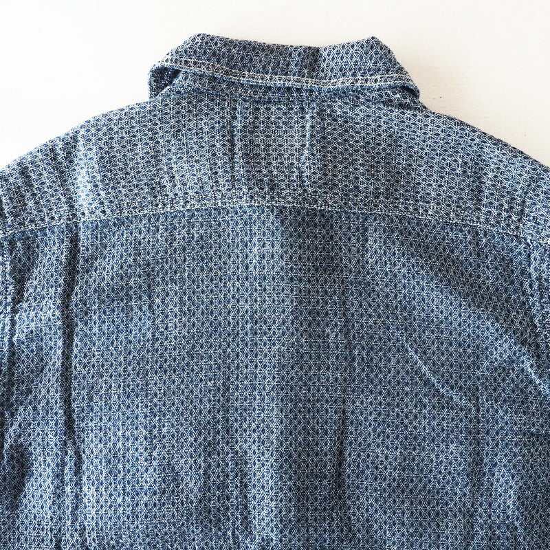 graphzero Shawl Collar Shirt Long Sleeve White Selvage Jacquard Fabric Men's [GZ-SLWL-0109-WH-MENS] 