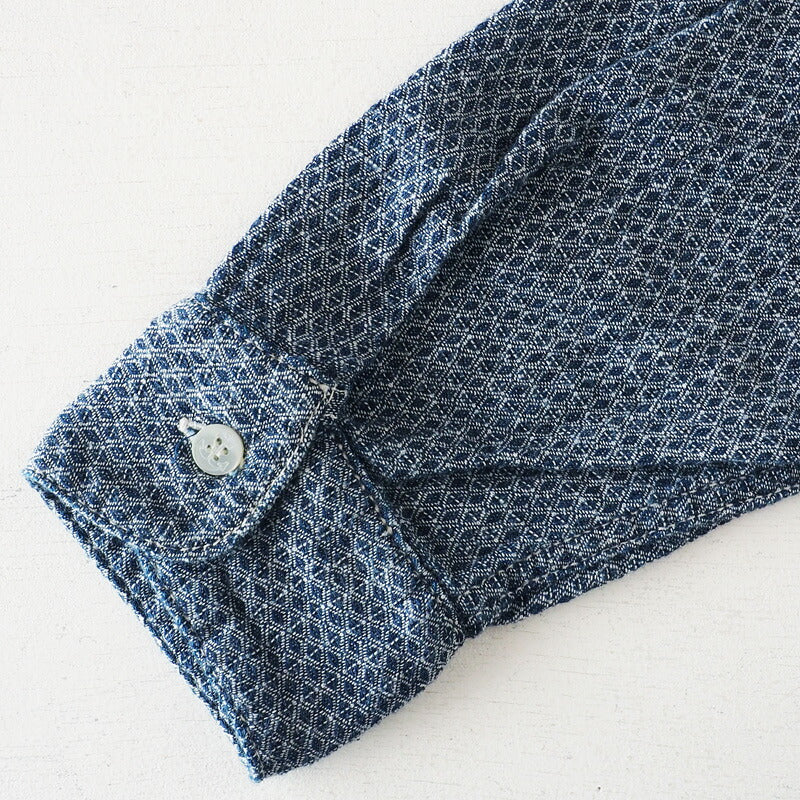 graphzero Shawl Collar Shirt Long Sleeve White Selvage Jacquard Fabric Men's [GZ-SLWL-0109-WH-MENS] 