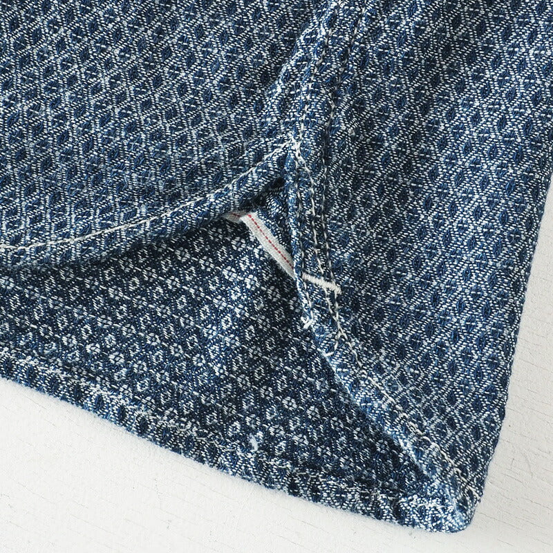 graphzero Shawl Collar Shirt Long Sleeve White Selvage Jacquard Fabric Men's [GZ-SLWL-0109-WH-MENS] 