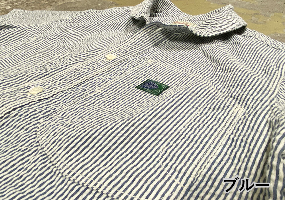 【2色】graphzero (グラフゼロ) ショールカラー 半袖シャツ ブルー モカ メンズ レディース 男女兼用 [GZ-SLWS-0404]