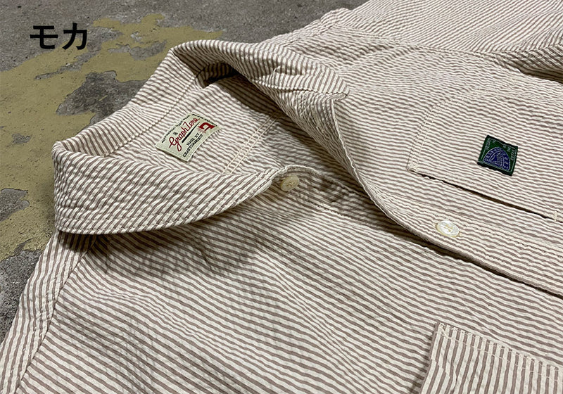 [2 colors] graphzero shawl collar short sleeve shirt, blue, mocha, men's, women's, unisex [GZ-SLWS-0404] 