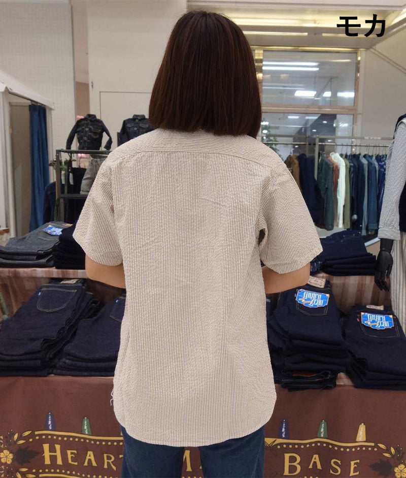 [2 colors] graphzero shawl collar short sleeve shirt, blue, mocha, men's, women's, unisex [GZ-SLWS-0404] 