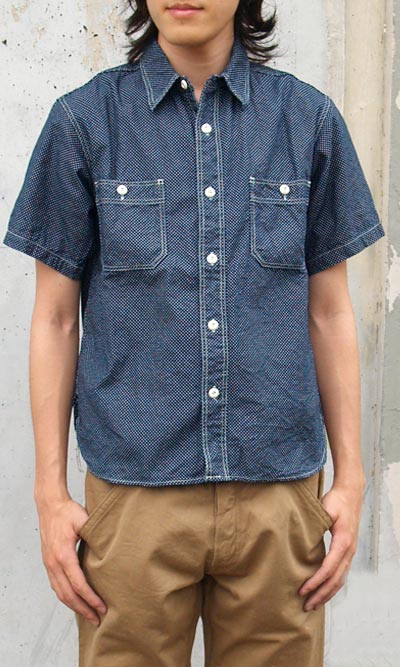 graphzero Short Sleeve Chambray Shirt Polka Dot Wabash [GZ-SS-SS-ID-WA] 