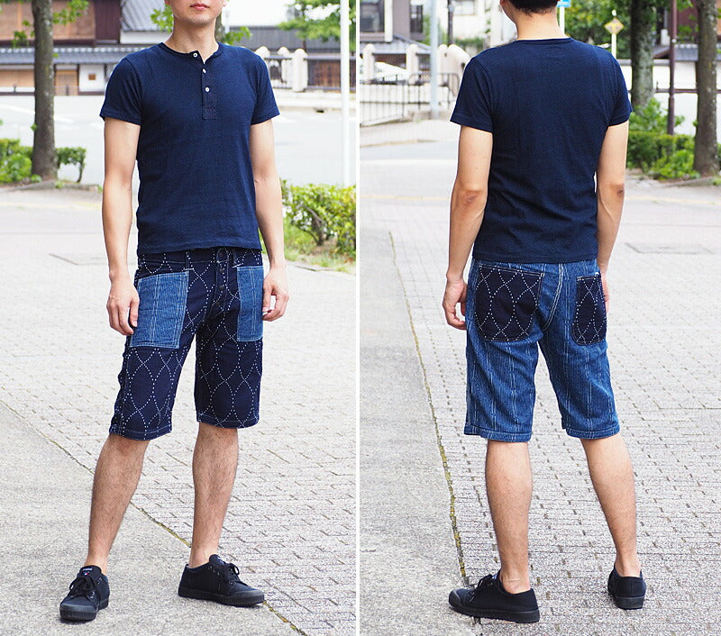 graphzero Indigo Henley Neck T-shirt Men's [GZ-TH14-ID-MENS]