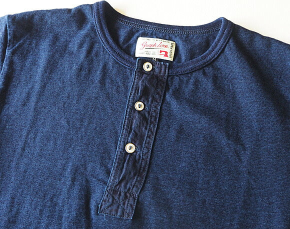 graphzero Indigo Henley Neck T-shirt Men's [GZ-TH14-ID-MENS]