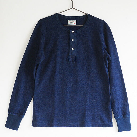graphzero (graph zero) indigo rope dyeing henley neck T-shirt long sleeve plain men's [GZ-THL29-ID-MENS] 