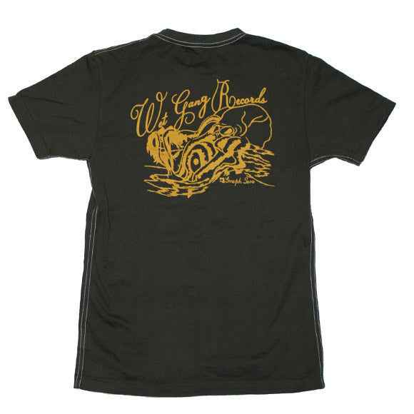 [Limited time special price] graphzero "Wet Gang Records" T-shirt, size M, charcoal gray [GZ-TS-OP-01]
