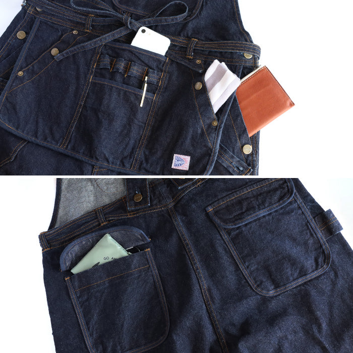 graphzero Utility Overalls 12oz Selvedge Denim Indigo Men's Ladies