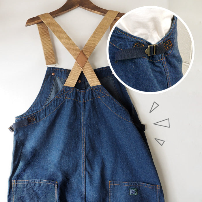 graphzero Deck Bib Overalls 11 oz Nep Denim Indigo Men's Women's [GZ-USNOA-0312-ND] 