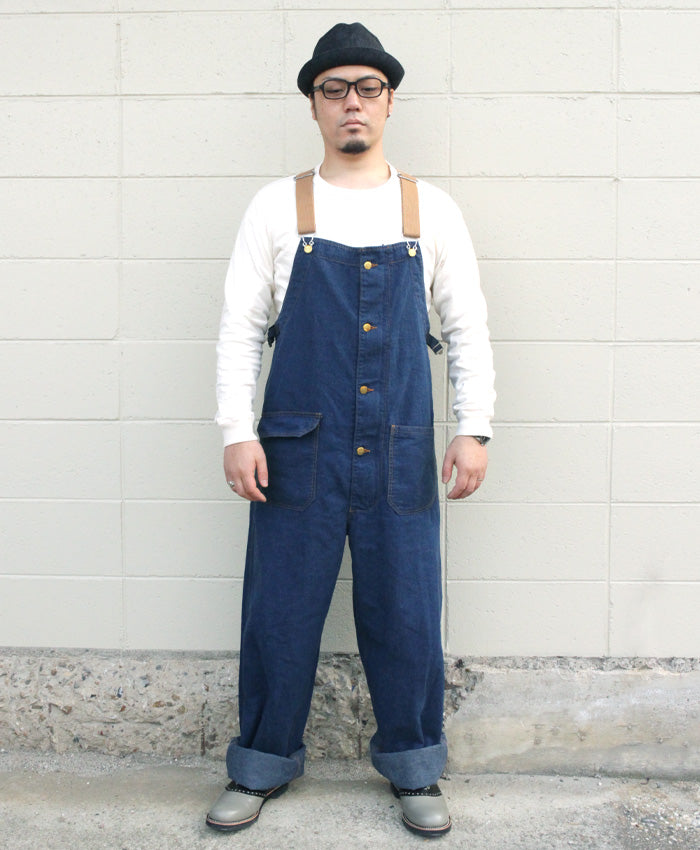 graphzero Deck Bib Overalls 11 oz Nep Denim Indigo Men's Women's [GZ-USNOA-0312-ND] 